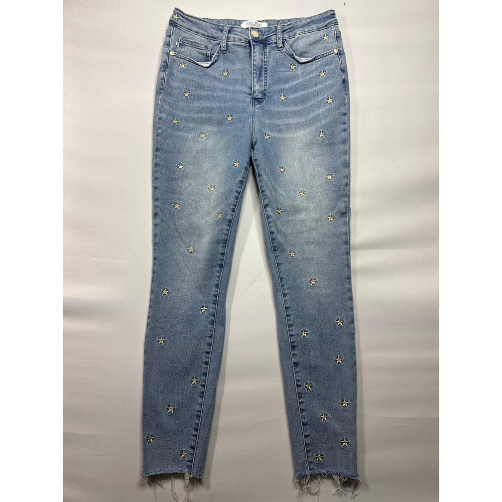 Judy Blue Women's Star Embroidered Skinny Fit Blue Denim Jeans - 11/30 (30x27)‎